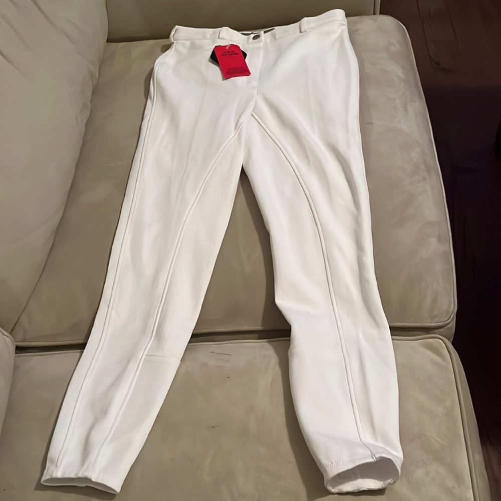 NWT!!! Horze Women's Active White Full Seat Breaches-Silicone Grip